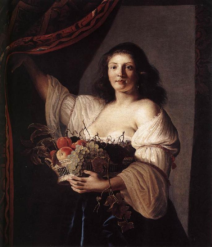 COUWENBERGH, Christiaen van Woman with a Basket of Fruit fgf oil painting picture